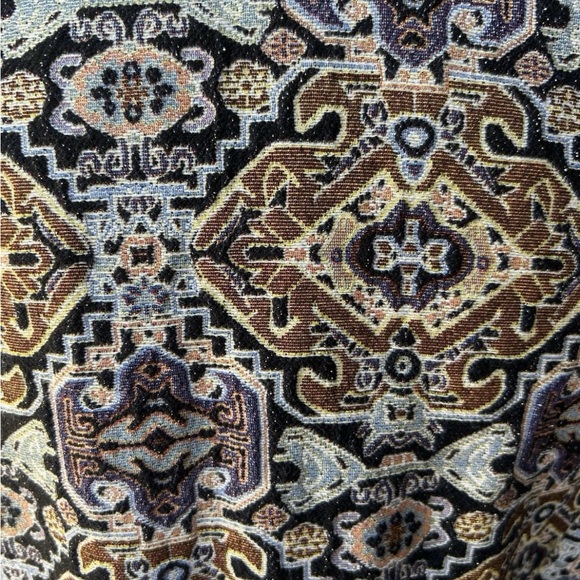 Chico's Tapestry Jacket Size 1(M) Black Brown Multi Metallic Accents Fringe EC - Picture 12 of 15